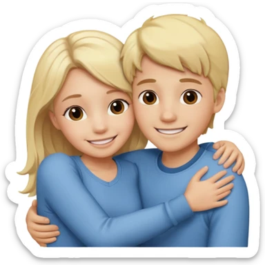 Boy and girl hugging each other in love sticker