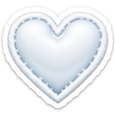 A snow-themed heart sticker