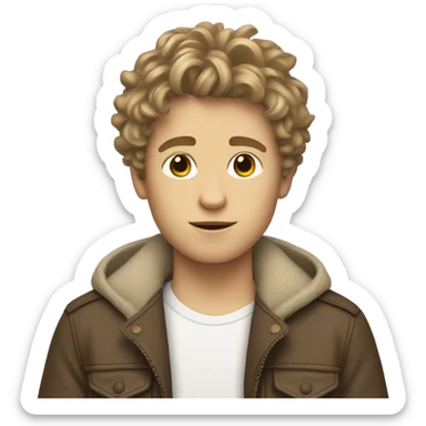 White boy, with light brown shaggy hair eboy sticker