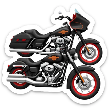 Emoji pequeno de uma moto estilo Harley-Davidson, nas cores preto com pequenos detalhes em vermelho. Design minimalista, traços fortes e visual agressivo. Adicionar o texto 'The Lost' na lateral da moto de forma integrada ao design. Fundo transparente. sticker