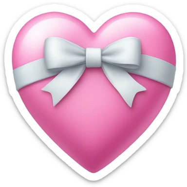 Pink heart with bow sticker