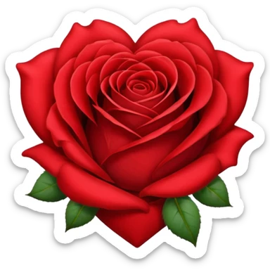 Red rose heart sticker