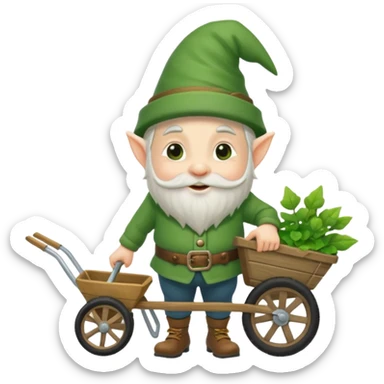 gnome with wheelbarrow sticker