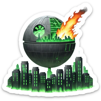 Death star firing at usa sticker