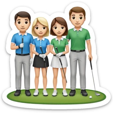 2 couples golfing sticker