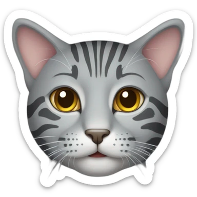 gray cat with stripes sticker