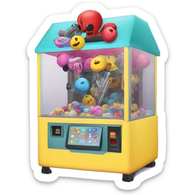 claw machine with guns sticker