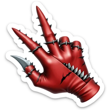 Freddy Krueger shark finger glove sticker