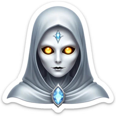 Cinematic and Ultra realistic 32k HD hauntingly beautiful specter with Balanced features, highly detailed, glowing with silver light, high shine, remembrance, a painting of white silver, fanciful, enchanting. The image is so lifelike it could leap off the canvas at any moment sticker