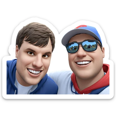 boys enjoying a sunny day sticker