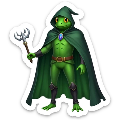 The frog-like headless horseman sticker