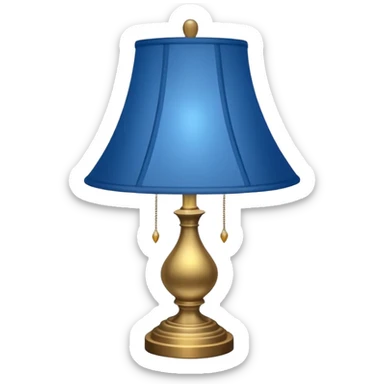 lamp with blue lampshade sticker
