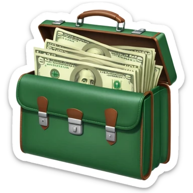 деньги торчащие из портфеля sticker