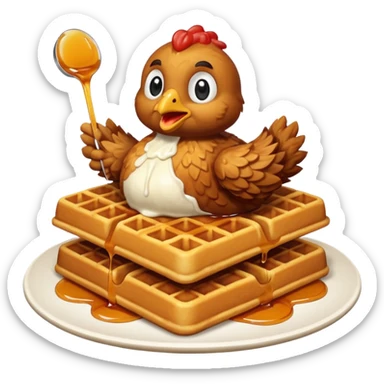 Chicken & waffles sticker