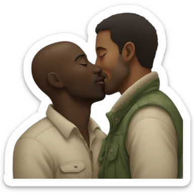 Hungarian man kissing African man sticker