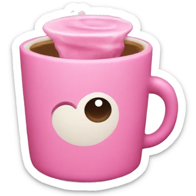 pink coffee cub  sticker