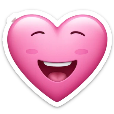Pink heart happy sticker