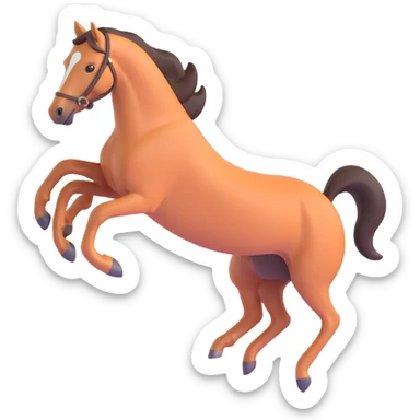 Hermès-style horse jumping, elegant, luxury, minimal, 3D style, white or transparent background sticker