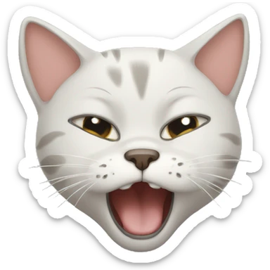 Cat crying badly with tears in eyes but happy  sticker