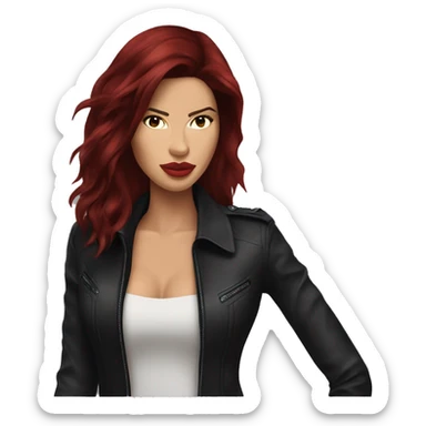 Adriana Lima with dark red hair sticker