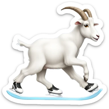 Goat ice skating  sticker