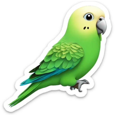 a green male parakeet budgie sticker