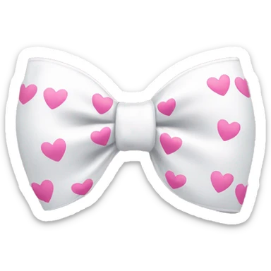 white bow with pink hearts  sticker