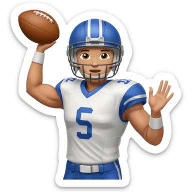 A football player throwing a football sticker