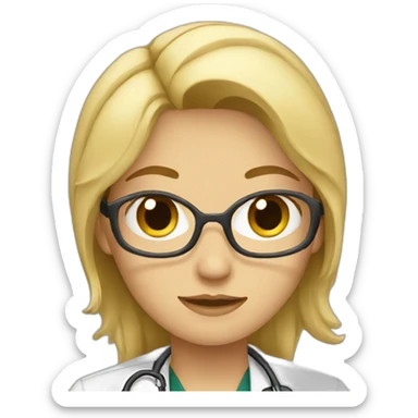 A blonde female doctor sticker