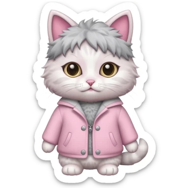 cute baby cat with a outfit sticker