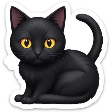 Solin wäre ein Kater mit nachtschwarzem, glänzendem Fell, kräftig gebaut und zugleich von seltener Eleganz. Sein Blick – tief und warm – scheint in die Seele zu führen, während seine Bewegung lautlos ist wie ein Schatten, der sich still an die Seite schmiegt.ihn nichts auf der Welt erschüttern. sticker