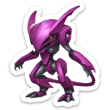 a Genesect-Raptor-Fakémon—hybrid with a futuristic visor-helmet full body sticker