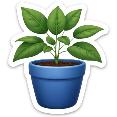 Plant in a blue pot sticker