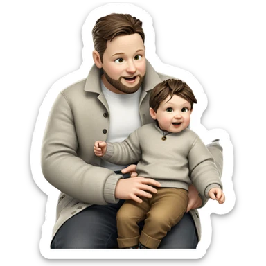 boy with beard on swing sticker