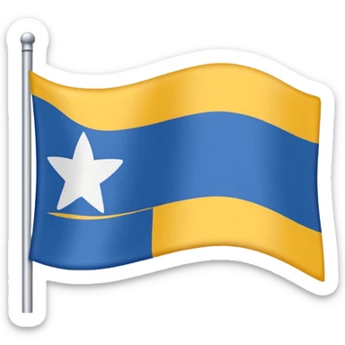 bandera dividida horizontalmente en tres colores: blanco, azul y amarillo (en ese orden) sticker