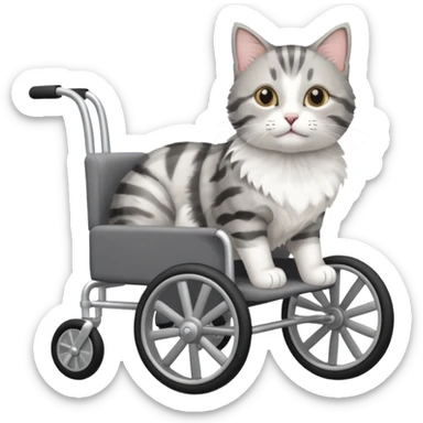 cat in a pet wheelchair sticker