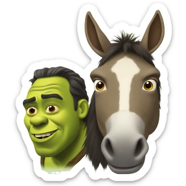 shrek and donkey sticker