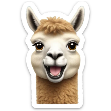 Alpaca with a shark fin  sticker