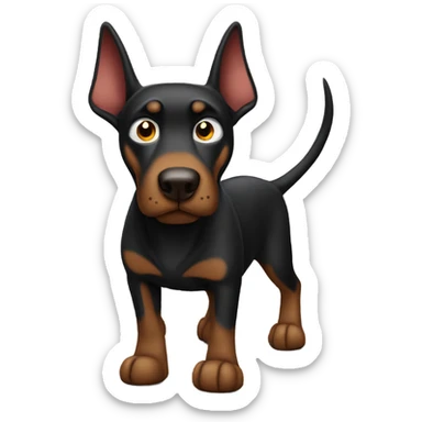 black doberman angry sticker
