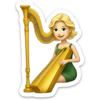 blond woman harpist sticker