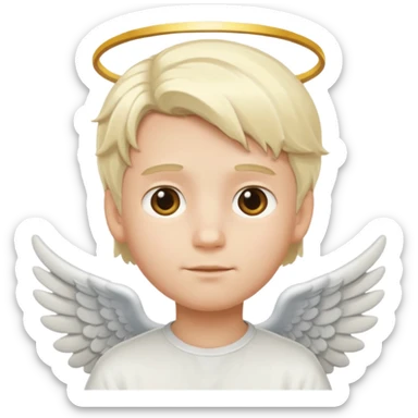 Blond white hair angel boy emoji sticker