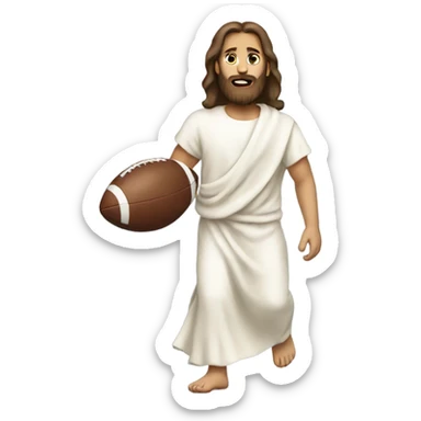 Jesus carrying a football sticker