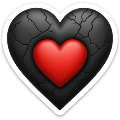 Black and red heart tattoo style sticker