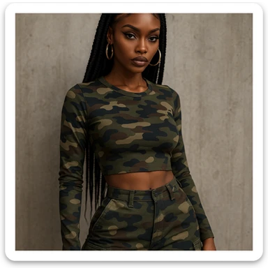 rebone baddie in camo sticker