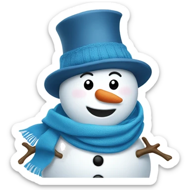 snowman with blue scarf sticker