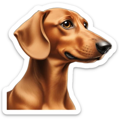 Dog head reality dachshund Looks to the left side sticker