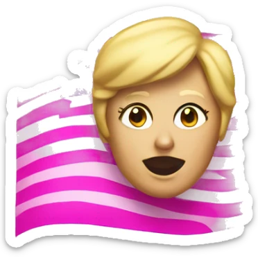 A pink flag that says woman for Trump sticker