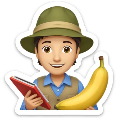 Make accountant loves fishing bananas movies and comics and is Italian sticker