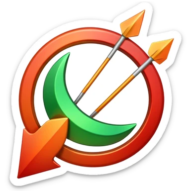 A limit control with an arrow that stands between green, orange and red. sticker