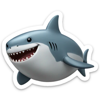 Little patado in a shark costume withe seal on head sticker